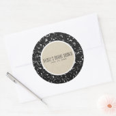 Sticker Rond Parties scintillant noire et rustique Kraft Automn (Enveloppe)