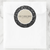 Sticker Rond Parties scintillant noire et rustique Kraft Automn (Sac)