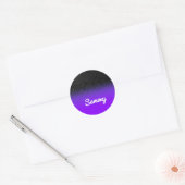 Sticker Rond Parties scintillant noire et Violet Bleu Ombre Per (Enveloppe)