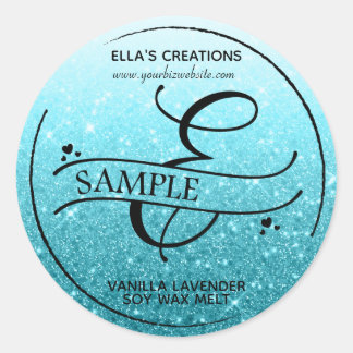 Sticker Rond Parties scintillant Ombre Monogramme E Exemple de 