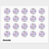 Sticker Rond parties scintillant opal merci pour votre commande (Feuille)