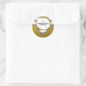 Sticker Rond Parties scintillant or élégant Lettre initiale Mon (Sac)