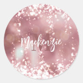 Sticker Rond Parties scintillant or rose (Devant)