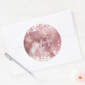 Sticker Rond Parties scintillant or rose (Enveloppe)