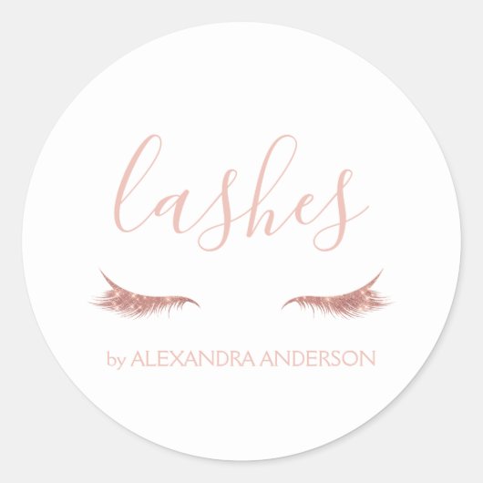 Sticker Rond Parties scintillant or rose et extension Eyelash (Devant)