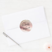 Sticker Rond Parties scintillant or rose et feux Mariages (Enveloppe)