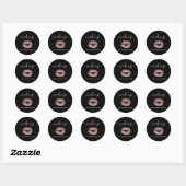 Sticker Rond Parties scintillant or rose et maquillage en bâton (Feuille)
