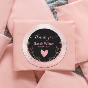 Sticker Rond Parties scintillant or rose Glam Floral Wreath