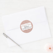 Sticker Rond Parties scintillant or rose Merci d'anniversaire (Enveloppe)