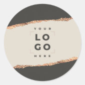 Sticker Rond parties scintillant or rose noir moderne élégant b (Devant)