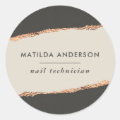 Sticker Rond parties scintillant or rose noir moderne élégant b (Devant)