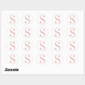 Sticker Rond Parties scintillant or Rose pâle de fille Monogram (Feuille)