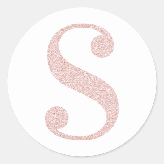 Sticker Rond Parties scintillant or Rose pâle de fille Monogram (Devant)