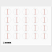 Sticker Rond Parties scintillant or Rose pâle fille Monogramme  (Feuille)