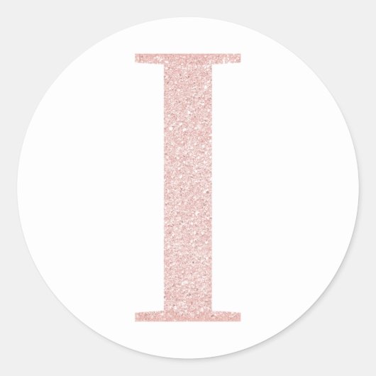 Sticker Rond Parties scintillant or Rose pâle fille Monogramme  (Devant)
