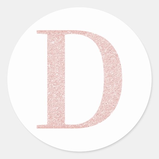 Sticker Rond Parties scintillant or Rose pâle fille Monogramme  (Devant)