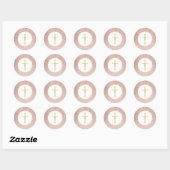 Sticker Rond Parties scintillant or Rose simple Gold Cross (Feuille)