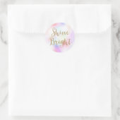 Sticker Rond Parties scintillant or rose violet brillant (Sac)