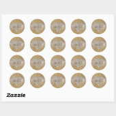 Sticker Rond Parties scintillant or Silver Diamond brillant (Feuille)