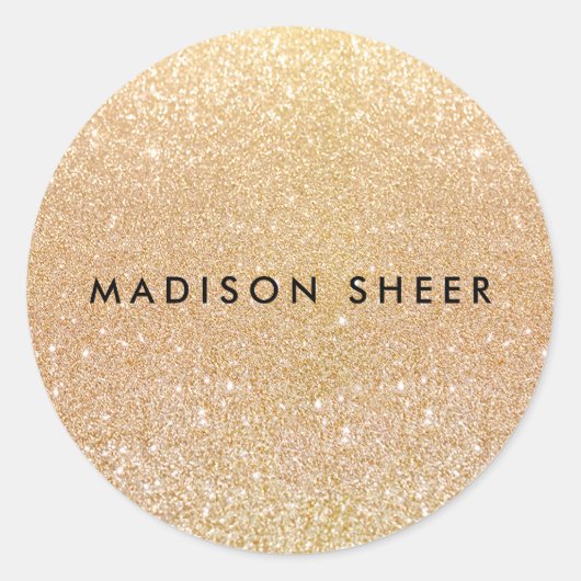 Sticker Rond Parties scintillant or simple (Devant)