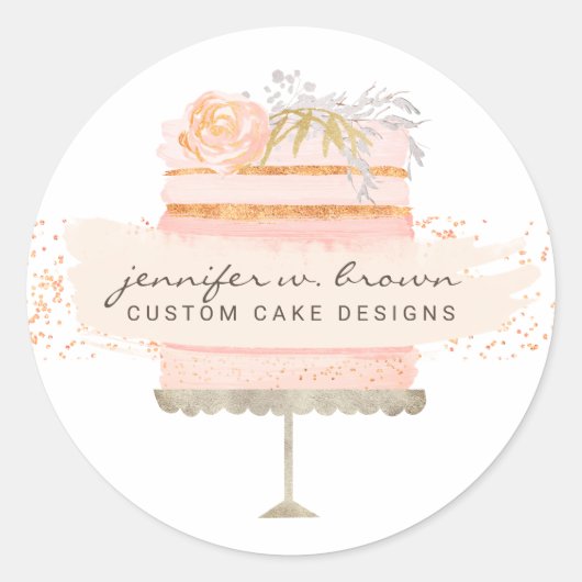 Sticker Rond Parties scintillant Orange Cake Bakery (Devant)