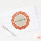 Sticker Rond Parties scintillant orange & Rustic Kraft Fall Spa (Enveloppe)
