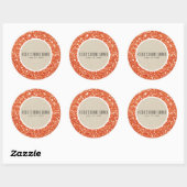 Sticker Rond Parties scintillant orange & Rustic Kraft Fall Spa (Feuille)