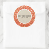 Sticker Rond Parties scintillant orange & Rustic Kraft Fall Spa (Sac)