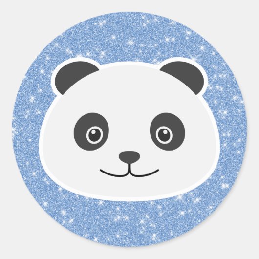 Sticker Rond Parties scintillant Panda (Devant)