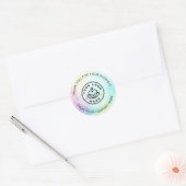 Sticker Rond Parties scintillant Pastel Bokeh Girly Colorée Mot (Enveloppe)