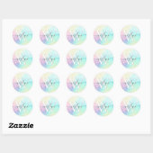 Sticker Rond Parties scintillant Pastel Bokeh Girly Colorée Mot (Feuille)