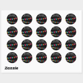 Sticker Rond Parties scintillant Pennant Drapeaux 40e anniversa (Feuille)