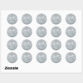 Sticker Rond Parties scintillant Princesse Silver Sparkle Glamo (Feuille)