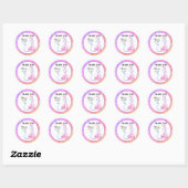 Sticker Rond *~* Parties scintillant Purple Dragon Baby Girl Me (Feuille)