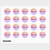 Sticker Rond Parties scintillant Rainbow de luxe Elégant Merci  (Feuille)