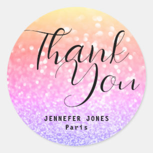Sticker Rond Parties scintillant Rainbow Ombre Crystal Bokeh Me