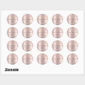 Sticker Rond Parties scintillant Remerciements Luxury Rose Or F (Feuille)