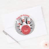Sticker Rond Parties scintillant Retro Bowling fête d'anniversa (Enveloppe)