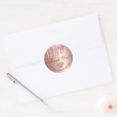 Sticker Rond Parties scintillant rose à goutte d'or & Diamond S (Enveloppe)