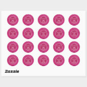 Sticker Rond parties scintillant rose bébé douche (Feuille)