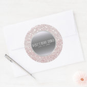 Sticker Rond Parties scintillant rose blanc & mariage élégant a (Enveloppe)