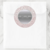 Sticker Rond Parties scintillant rose blanc & mariage élégant a (Sac)