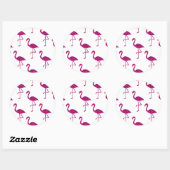 Sticker Rond Parties scintillant rose brillant motif (Feuille)