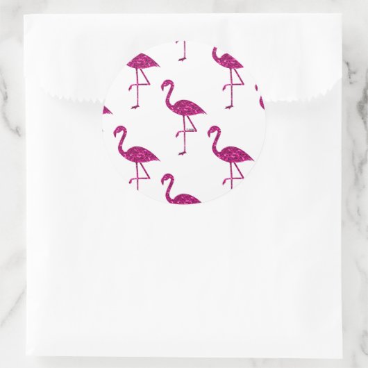 Sticker Rond Parties scintillant rose brillant motif (Sac)