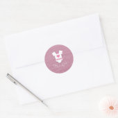 Sticker Rond Parties scintillant rose C'est une fille (Enveloppe)