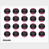Sticker Rond Parties scintillant rose chaud Black Sweet 16 (Feuille)