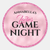 Sticker Rond Parties scintillant rose Dames soirée (Devant)