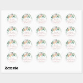 Sticker Rond Parties scintillant Rose d'aquarelle or rose Sweet (Feuille)