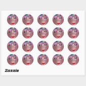 Sticker Rond Parties scintillant Rose de disques de maquillage (Feuille)