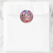 Sticker Rond Parties scintillant Rose de disques de maquillage (Sac)